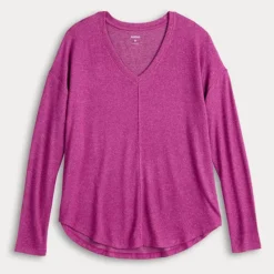 Women's Sonoma Goods For Life® Cozy V-Neck Tunic Tee -Sonoma Goods For Life Shop 7725175 ALT4