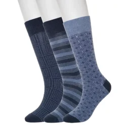 Men's Sonoma Goods For Life® 3-pk. Crew Socks -Sonoma Goods For Life Shop 7734974 Navy Medallion Check