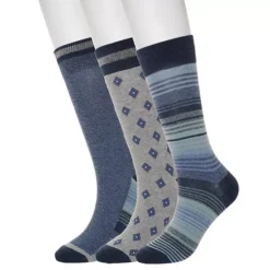 Men's Sonoma Goods For Life® 3-pk. Crew Socks -Sonoma Goods For Life Shop 7734974 Navy Str Geo Marl