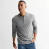 Men's Sonoma Goods For Life® Supersoft Double-Knit Henley Top -Sonoma Goods For Life Shop 7737800 Grey Heather