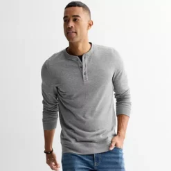 Men's Sonoma Goods For Life® Supersoft Double-Knit Henley Top