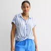 Women's Sonoma Goods For Life® Camp Shirt -Sonoma Goods For Life Shop 7836475 Sea Blue Stripe