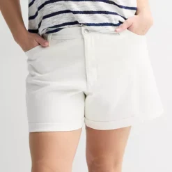 Plus Size Sonoma Goods For Life Curvy Mid-Rise Roll Cuff Shorts