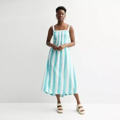 Women's Sonoma Goods For Life® Pintuck Tank Maxi Dress -Sonoma Goods For Life Shop 7885335 Sea Foam Stripe 1
