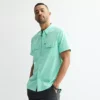 Men's Sonoma Goods For Life® Outdoor Short Sleeve Button-Down Shirt -Sonoma Goods For Life Shop 7885452 Opal